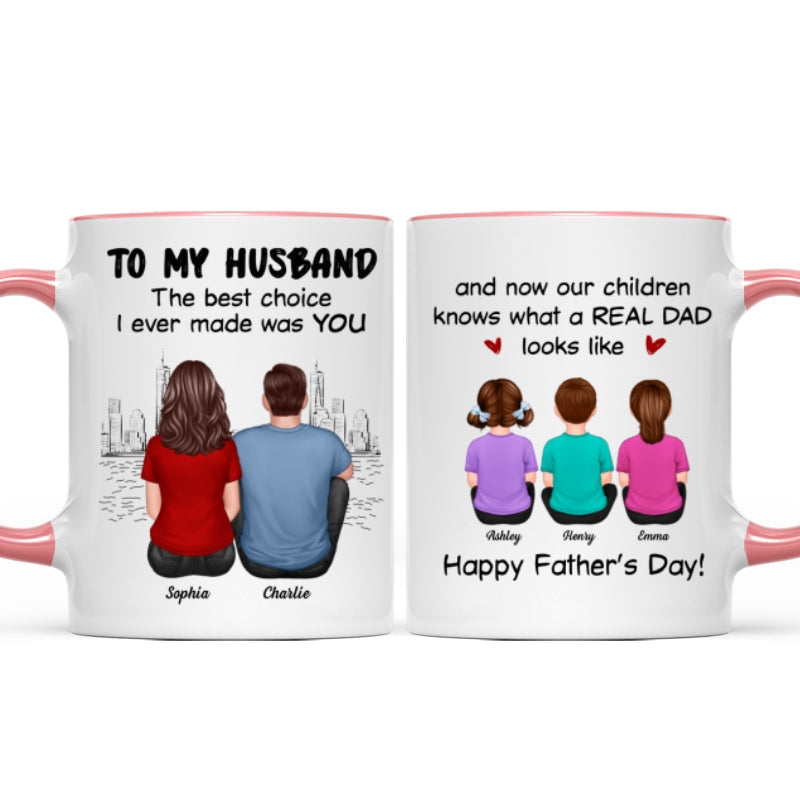 To My Husband Our Children Knows What A Real Dad Looks Like Personalized Mug, Gift For Bonus Dad