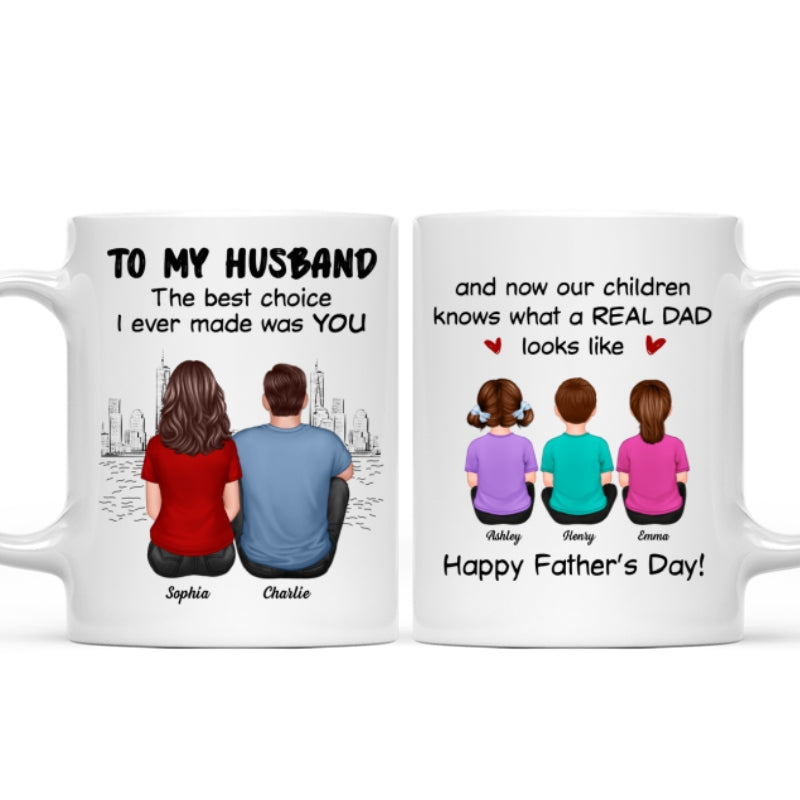 To My Husband Our Children Knows What A Real Dad Looks Like Personalized Mug, Gift For Bonus Dad
