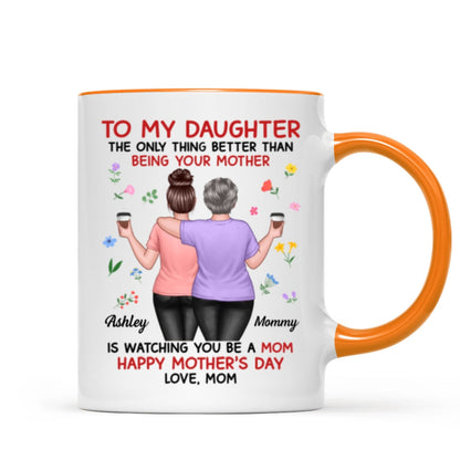 Floral To My Daughter From Mom Happy Mother's Day Personalized Mug, Gift For Daughter