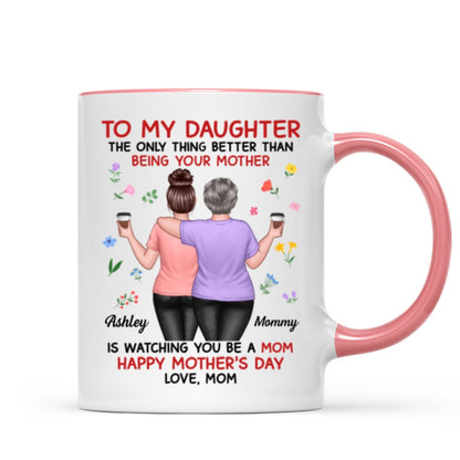 Floral To My Daughter From Mom Happy Mother's Day Personalized Mug, Gift For Daughter