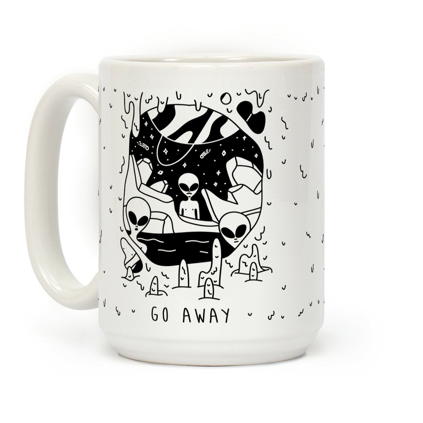 Go Away Aliens Coffee Mug
