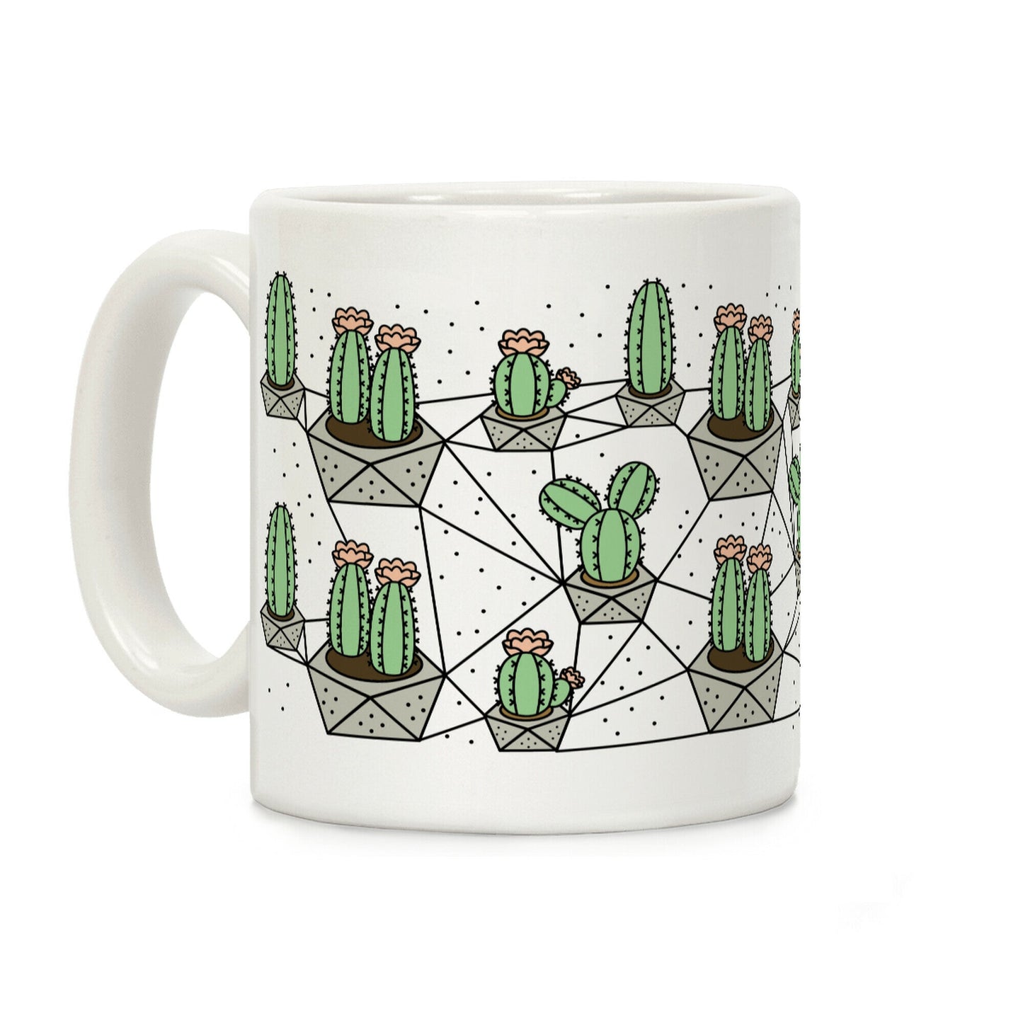 Cactus Geometric Pattern Coffee Mug