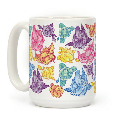 Rainbow Floral Penis Pattern Coffee Mug
