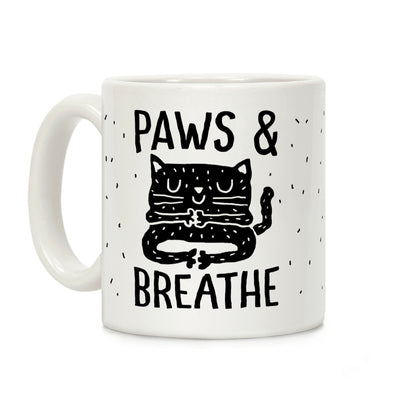 Paws And Breathe Yoga Cat Coffee Mug