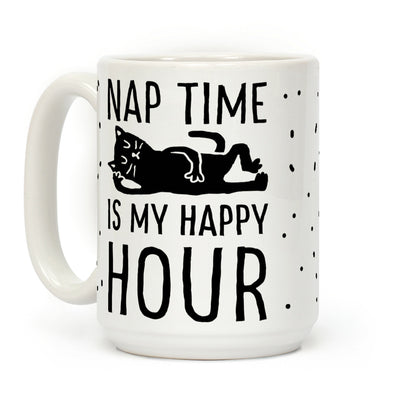 Nap Time Is My Happy Hour Cat Coffee Mug