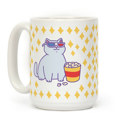 Fat Cat With Popcorn Coffee Mug