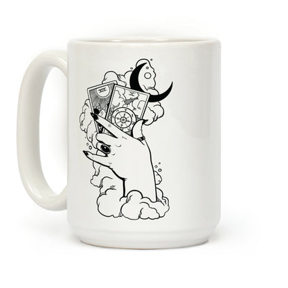 Hand Holding Tarot Cards Coffee Mug