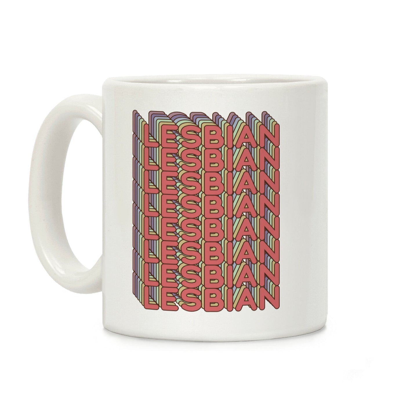 Lesbian Retro Rainbow Coffee Mug