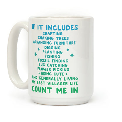 Animal Crossing Activities Count Me In Coffee Mug