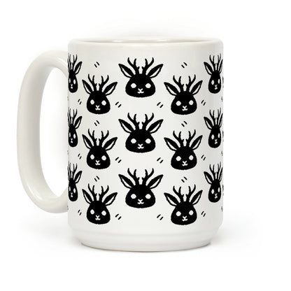Cute Jackalope Black and White Pattern Coffee Mug