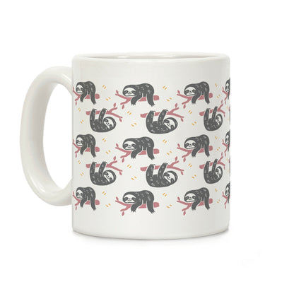 Sloth Dusty Rose Boho Pattern Coffee Mug