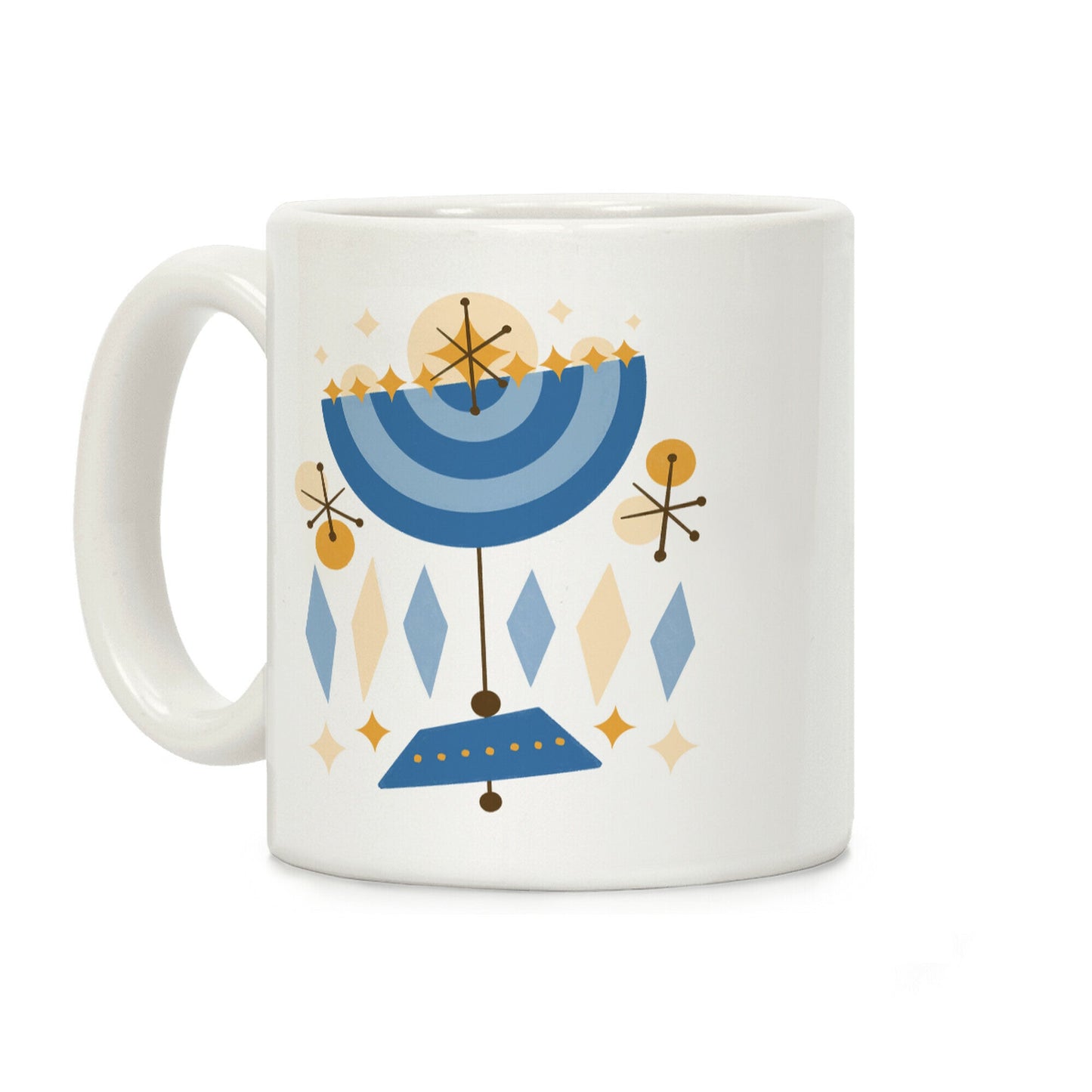Mid-Century Modern Menorah (Hanukkah) Coffee Mug