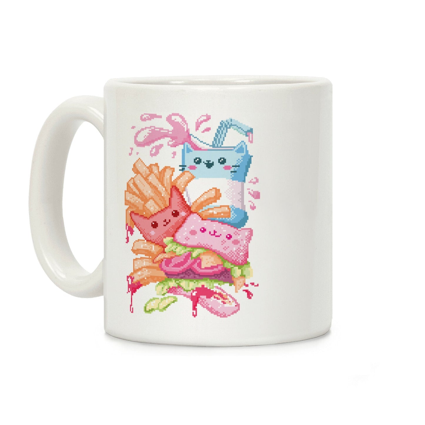 Purrger and fries Pixel Art Coffee Mug