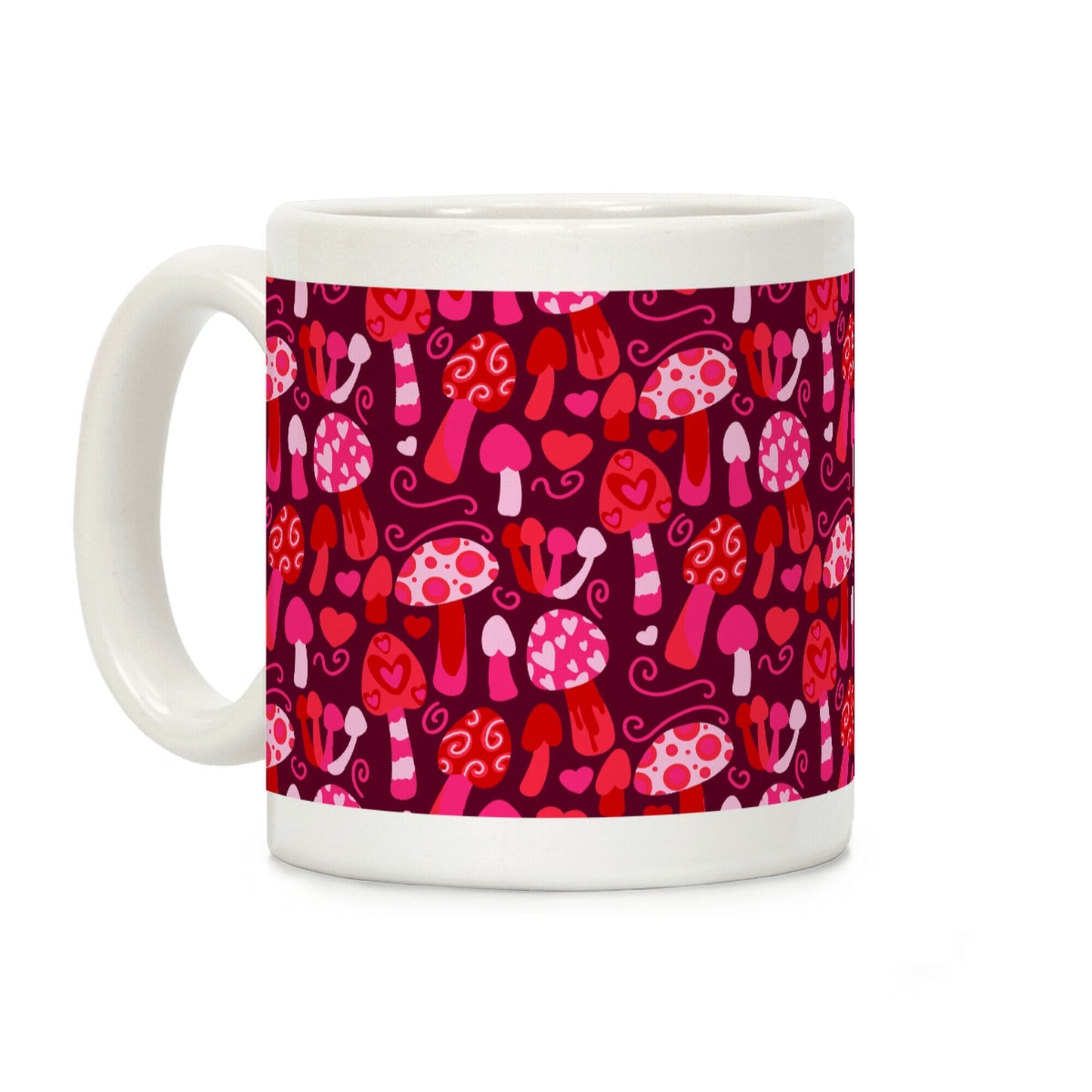 Valentine's Day Mushrooms Pattern Coffee Mug