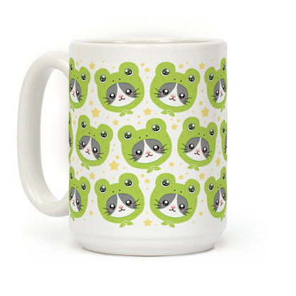 Frog Hat Cat Coffee Mug