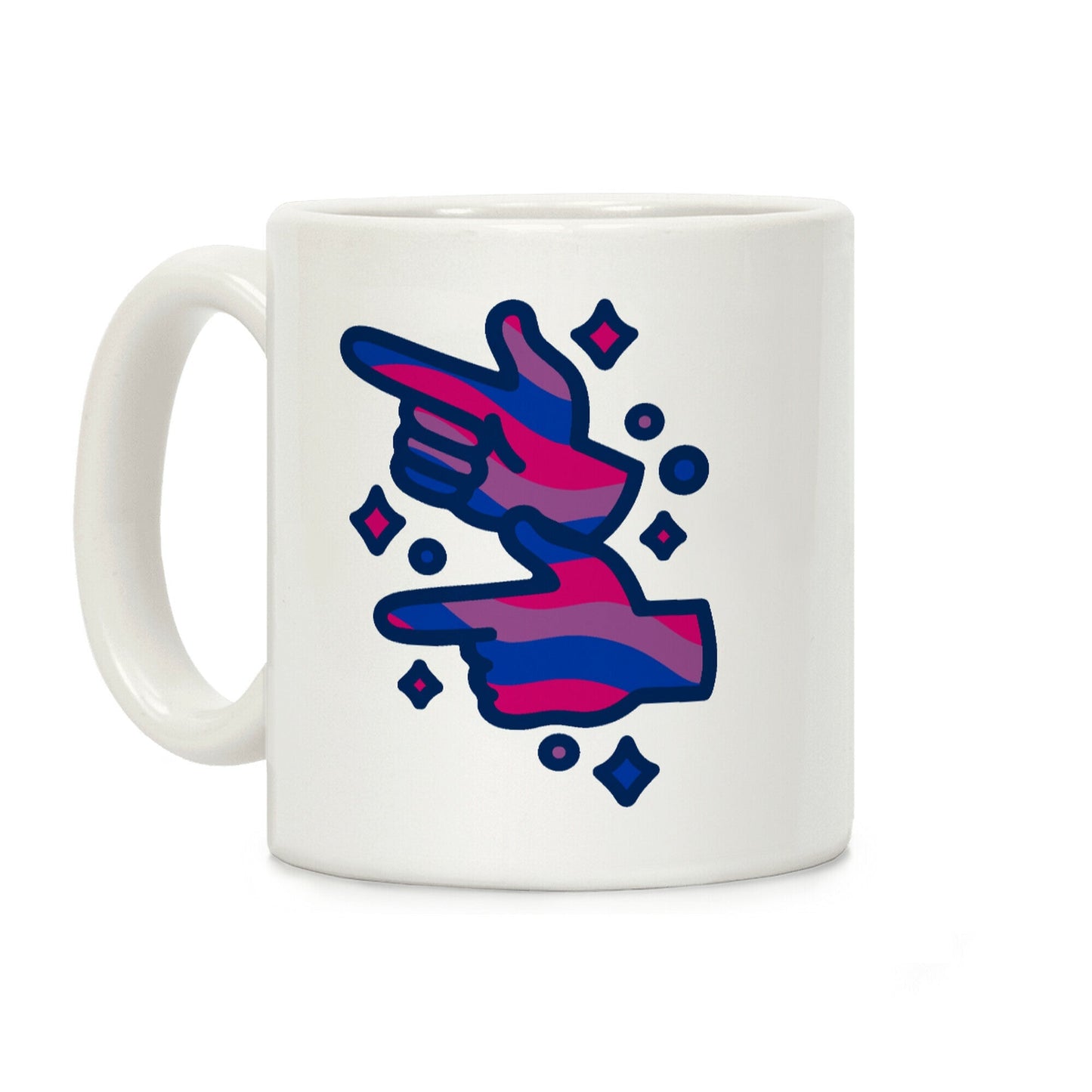 Bisexual Pride Finger Guns Coffee Mug