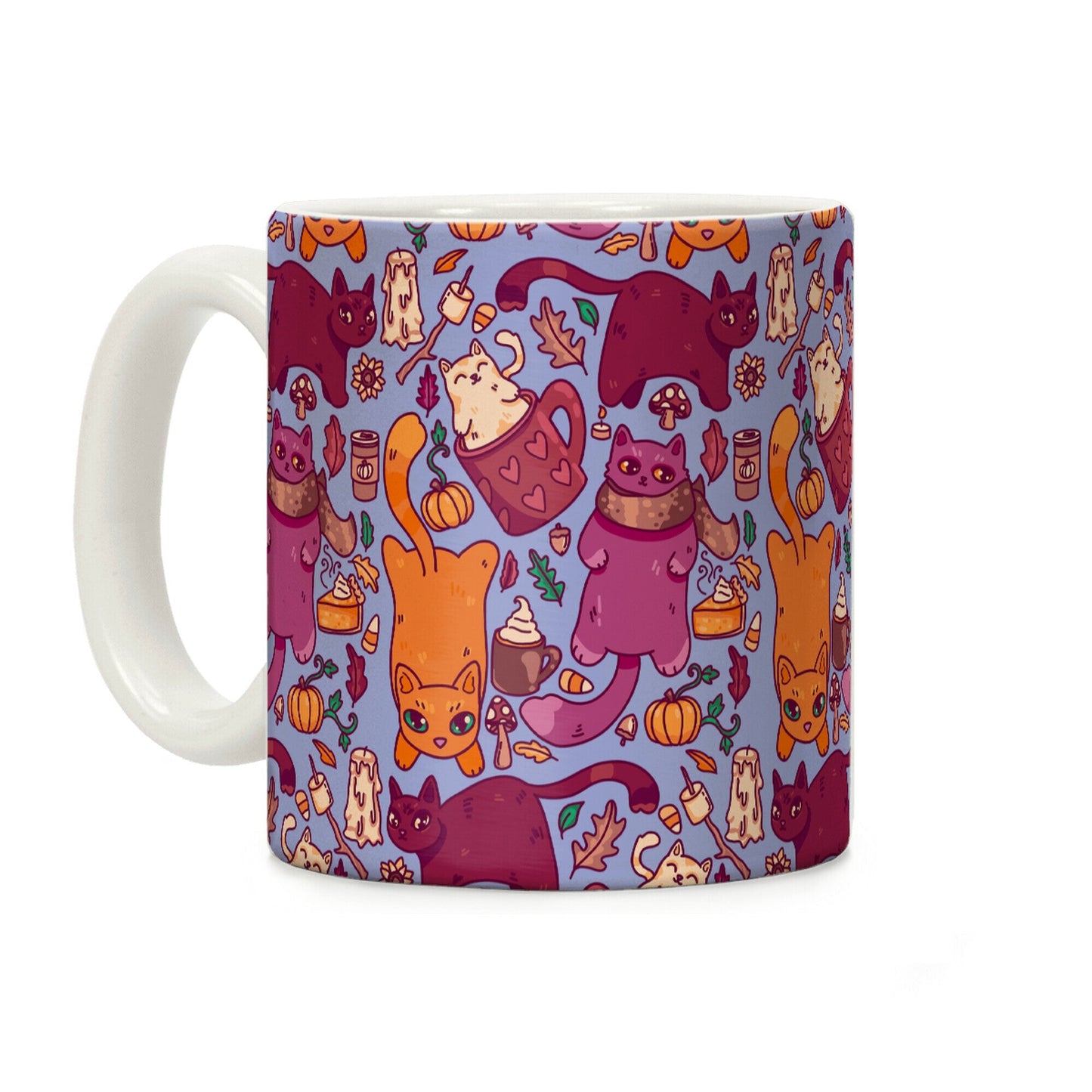 Fall Cats Pattern Coffee Mug