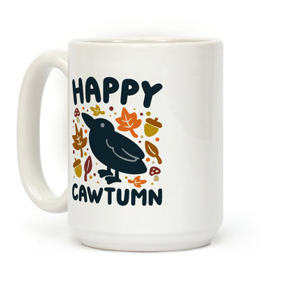 Happy Cawtumn Crow Parody Coffee Mug