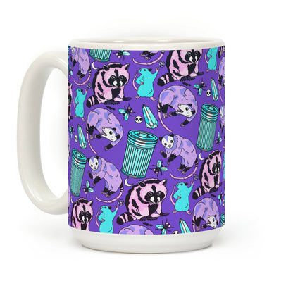 Pastel Goth Trash Animals Pattern Coffee Mug