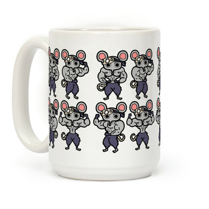 Muscle Mice Pattern Parody Coffee Mug