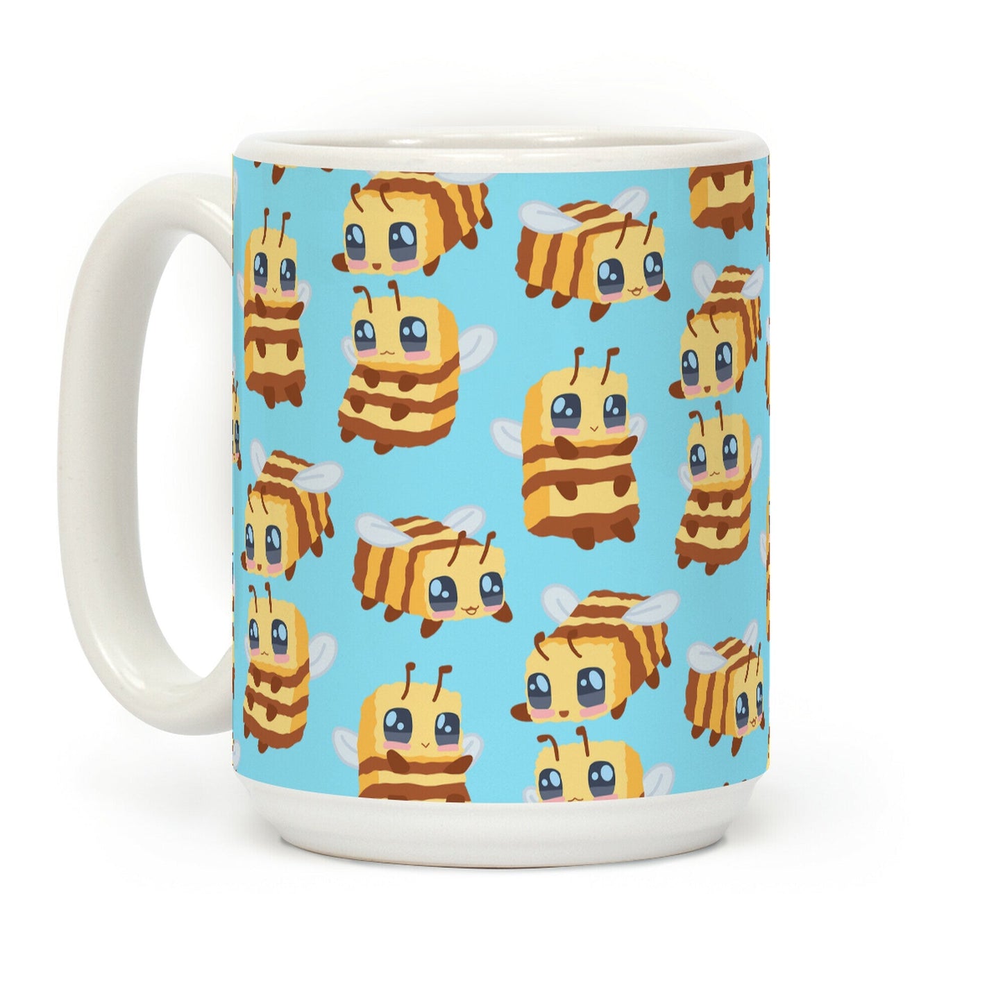 Cute Cubic Bee Pattern Coffee Mug