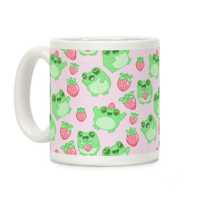 Strawberry Frogs Pattern Coffee Mug