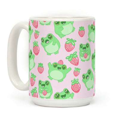 Strawberry Frogs Pattern Coffee Mug
