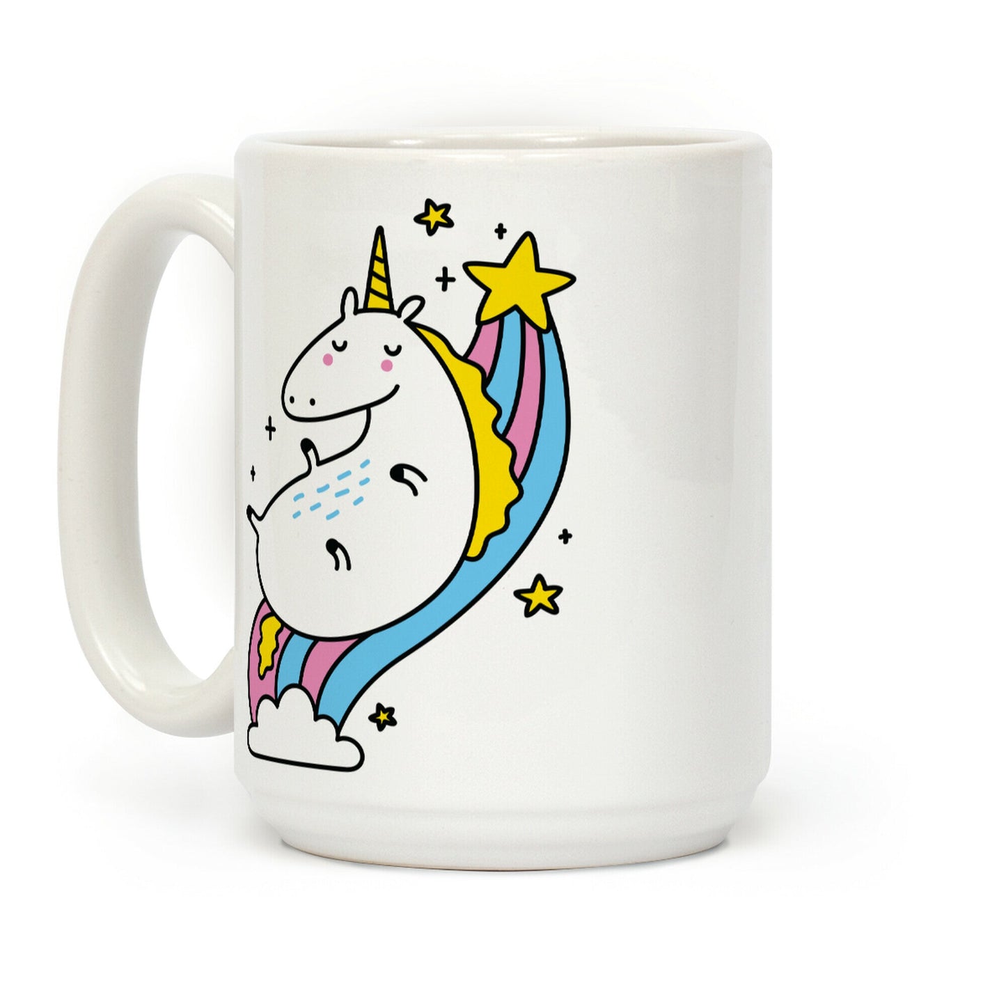 Unicorn On Rainbow Coffee Mug