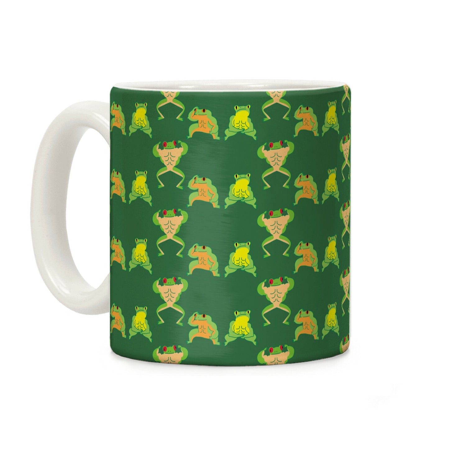 Buff Frog Pattern Coffee Mug