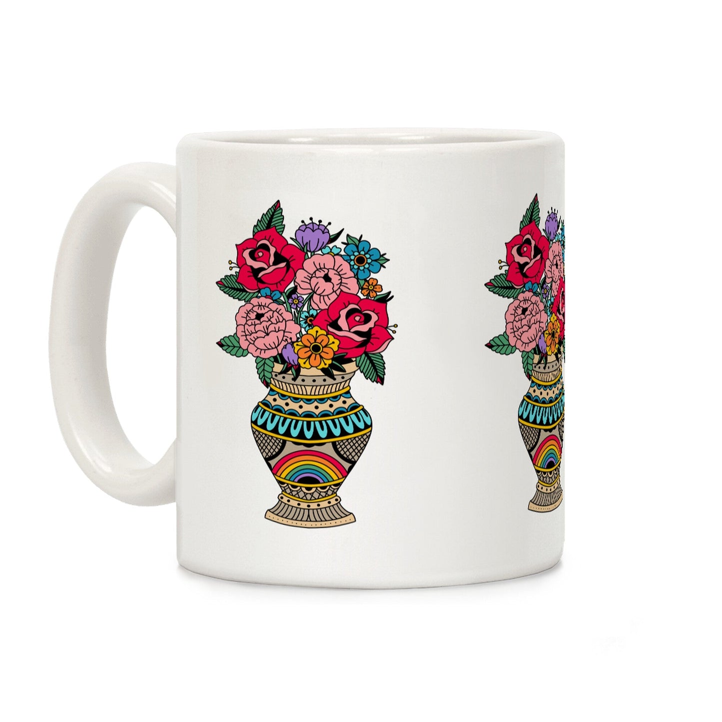 American Traditional Pride Bouquet Tattoo Style Coffee Mug