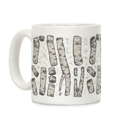 Birch Trees and Runes Coffee Mug