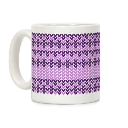 Faux Knitted Sweater Pink Pattern Coffee Mug