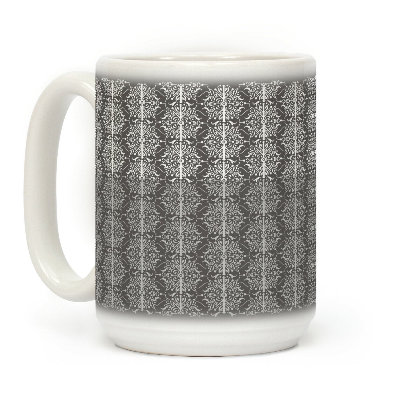 Gray and White Medieval Ombre Pattern Coffee Mug