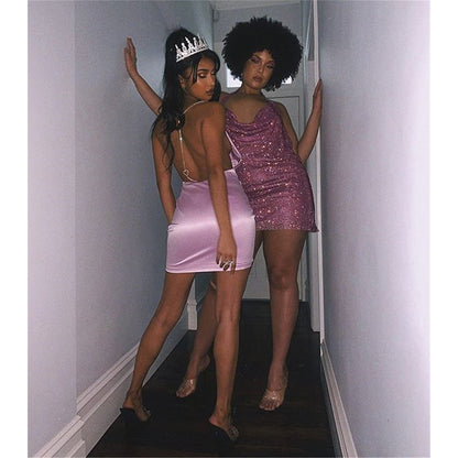 Pink Rhinestone Dress