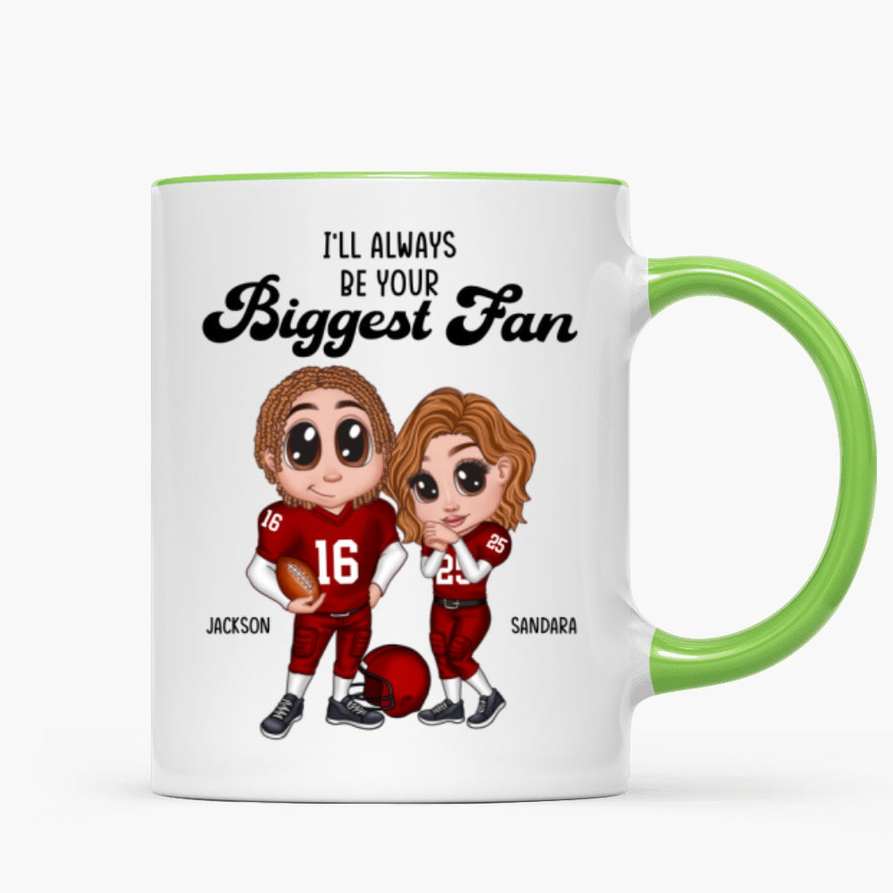 Personalized Y2K Football Couple Mug, Gift for Couples