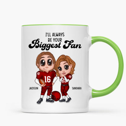 Personalized Y2K Football Couple Mug, Gift for Couples