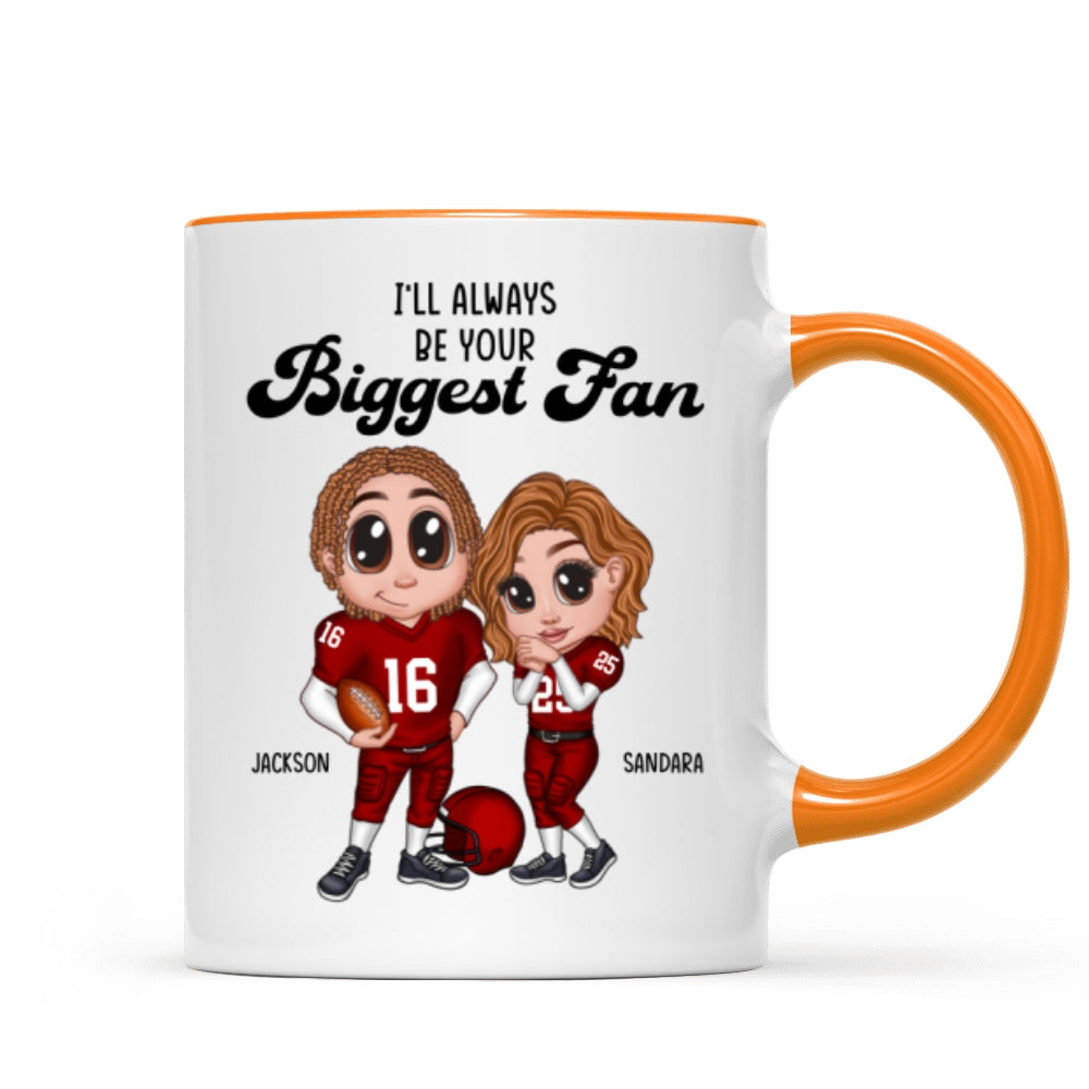 Personalized Y2K Football Couple Mug, Gift for Couples