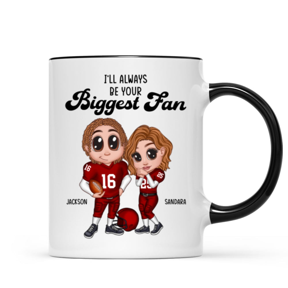 Personalized Y2K Football Couple Mug, Gift for Couples