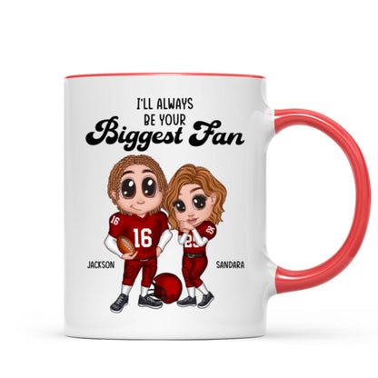Personalized Y2K Football Couple Mug, Gift for Couples