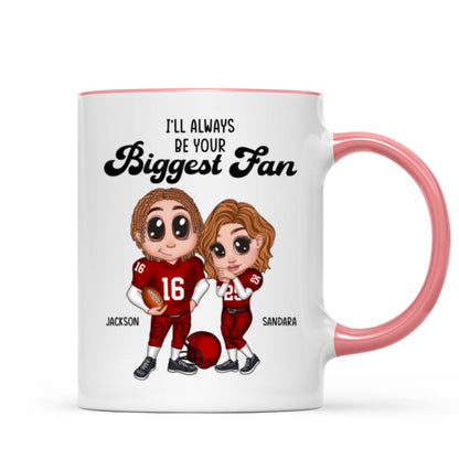 Personalized Y2K Football Couple Mug, Gift for Couples