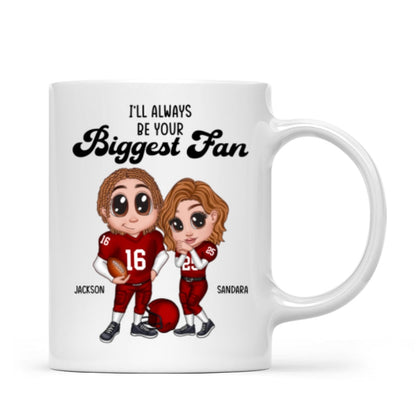 Personalized Y2K Football Couple Mug, Gift for Couples