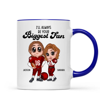 Personalized Y2K Football Couple Mug, Gift for Couples