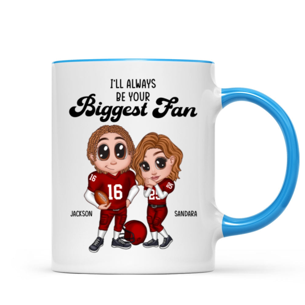 Personalized Y2K Football Couple Mug, Gift for Couples