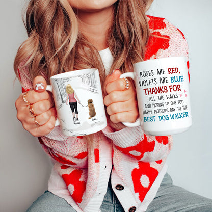 The Best Dog Walker, Dad Mom Pet Lover Personalized Coffee Mug White Mug, Gift For Dad Mom