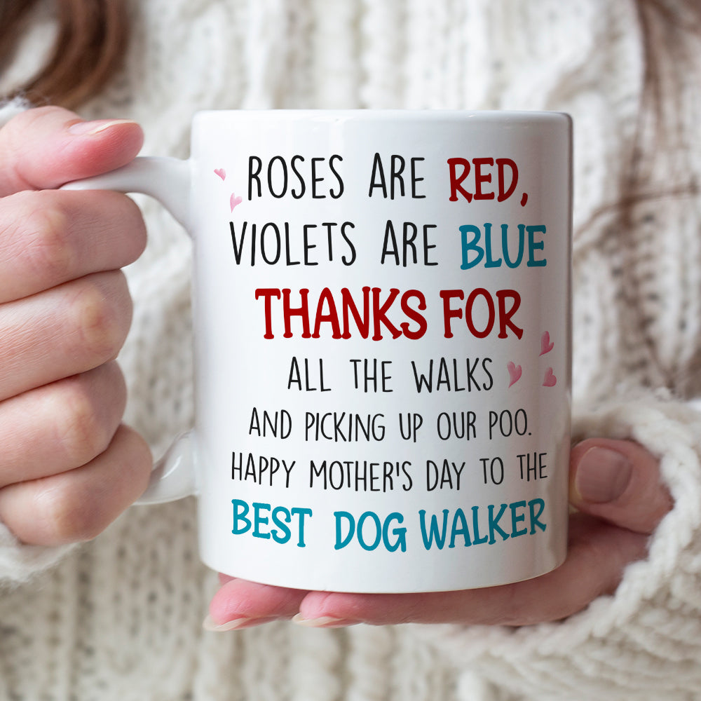 The Best Dog Walker, Dad Mom Pet Lover Personalized Coffee Mug White Mug, Gift For Dad Mom