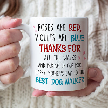 The Best Dog Walker, Dad Mom Pet Lover Personalized Coffee Mug White Mug, Gift For Dad Mom