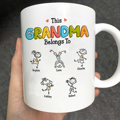 This Grandma Belongs To Drawing Personalized Mug