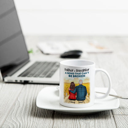 Father And Son Daughter, A Bond That Can't Be Broken Personalized Mug, Father's Day Gift For Dad, For Husband, For Him