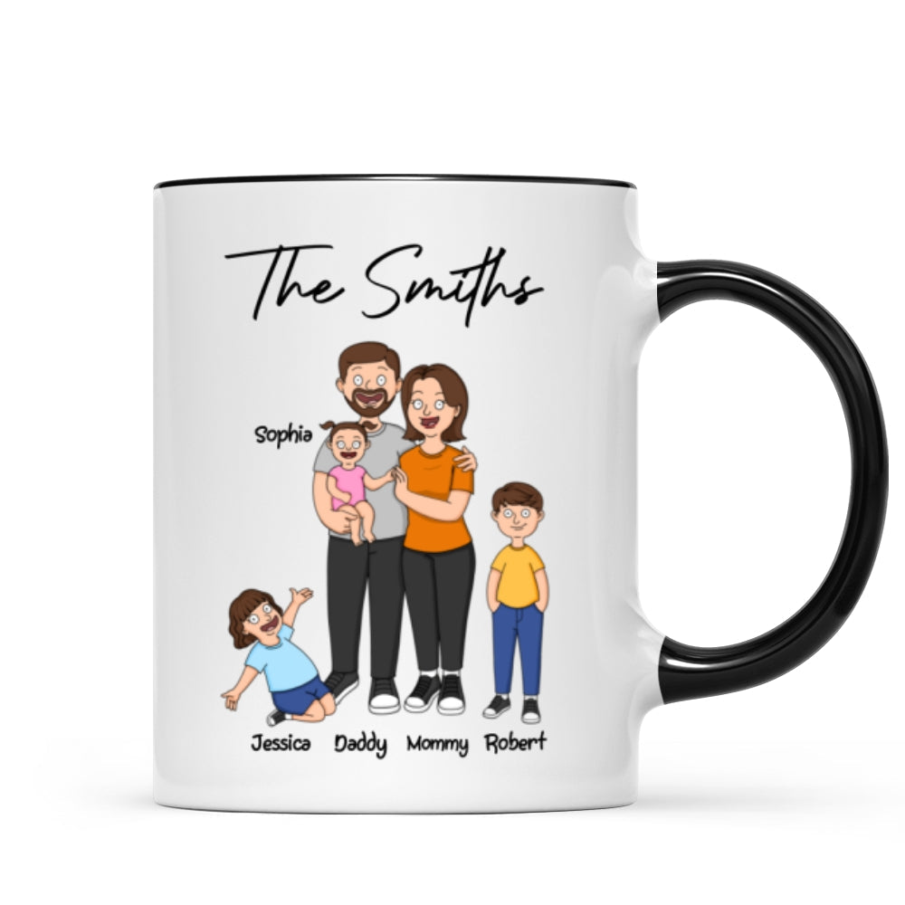Funny Family Style Dad Mom And Kids Personalized Mug