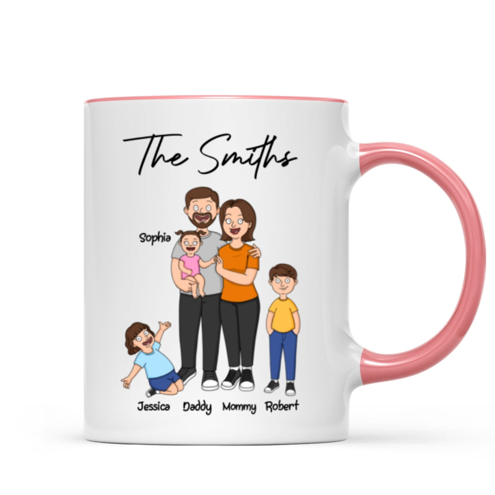 Funny Family Style Dad Mom And Kids Personalized Mug